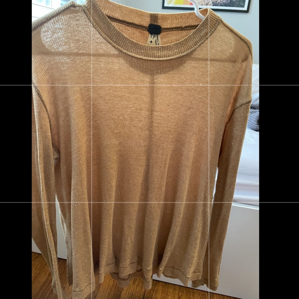 Free People mustard yellow long sleeve